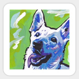 white German Shepherd Dog Bright colorful pop dog art Sticker